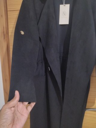 Abrigo parka negro largo