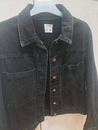 Chaqueta tejana negra Lefties Talla S