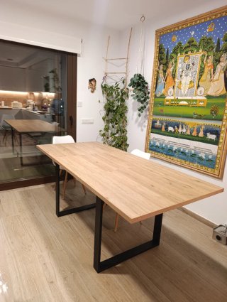 Mesa Rectangular Extensible Madera y Metal