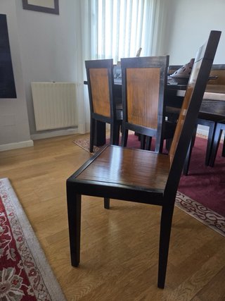 Mesa comedor extensible + 8 sillas madera