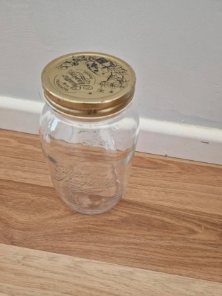 Tarro de cristal XL con tapa dorada