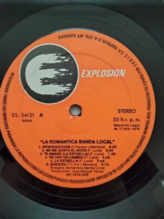 Vinilo LP La Romántica Banda Local