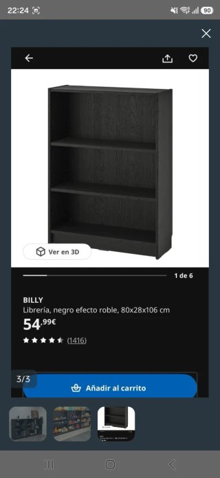 Librería Billy Ikea Negra Roble
