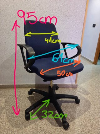 Silla de oficina azul para escritorio