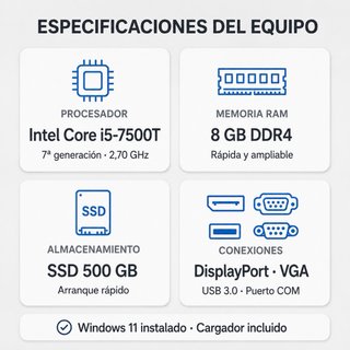 HP ProDesk Mini i5-7500T | 8 GB | SSD 500GB