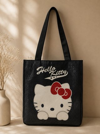 Borsa Shopper Hello Kitty Nera e Rossa