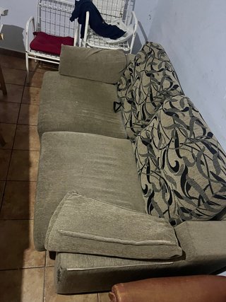 Sofá Cama Beige y Multicolor