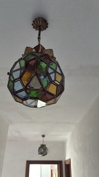 Lámpara colgante cristal y metal