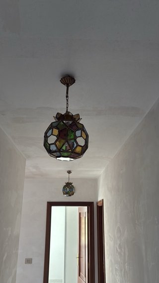 Lámpara colgante cristal y metal