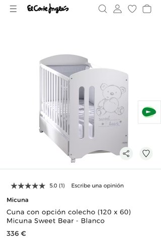 Cuna Micuna Sweet Bear - Blanco