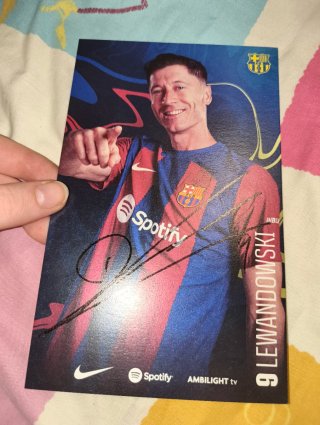 Postal Firmada Lewandowski FC Barcelona/BARÇA