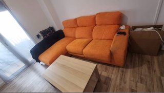 Sofá chaise longue cama naranja