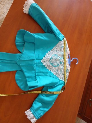 Traje de Fallera Turquesa y Beige