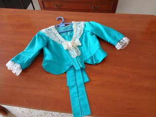 Traje de Fallera Turquesa y Beige