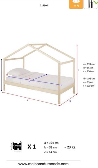 Cama casita infantil 90x190cm