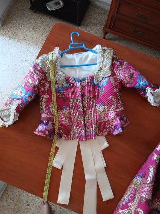 Traje de Fallera Rosa y Dorado