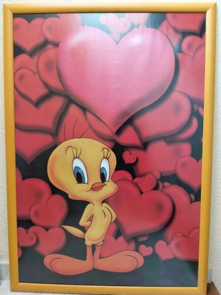 Cuadro Piolín Corazones Marco Grande