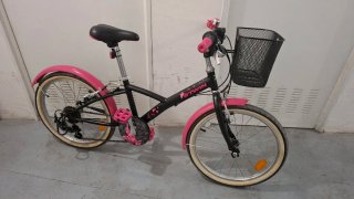 Bicicleta infantil BTWIN negra y rosa 20 pulgadas