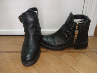 Botines de piel Zara