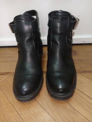 Botines de piel Zara
