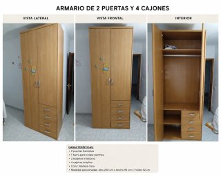 Armario de madera con cajones