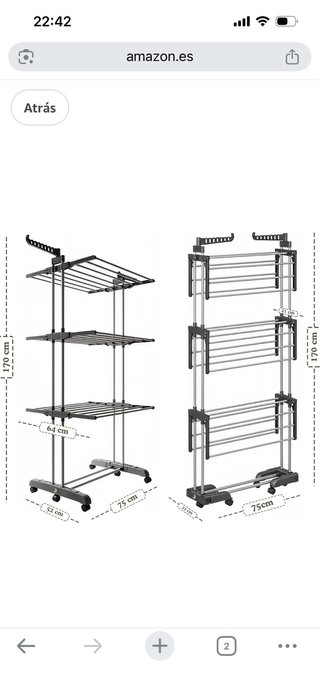 Tendedero vertical plegable con ruedas