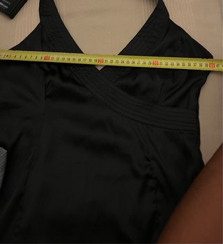 Top halter negro satinado talla M