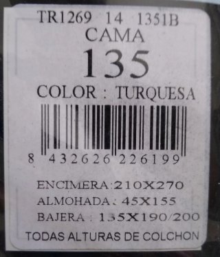 Juego Sábanas Burrito Blanco. Para camas de 135 cm