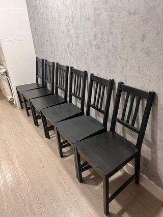 6 Sillas Ikea Negras Madera
