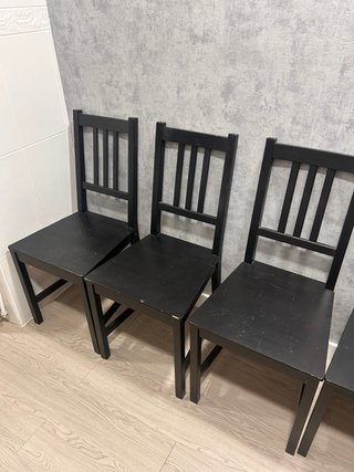 6 Sillas Ikea Negras Madera