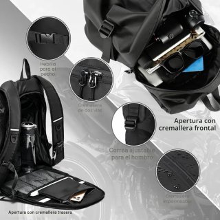 Mochila para Casco Moto Impermeable Reflectante L