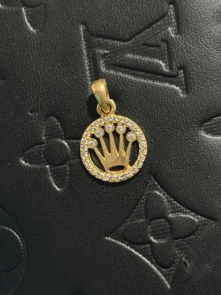 Dije Oro 18kl Rolex Corona Diamantes