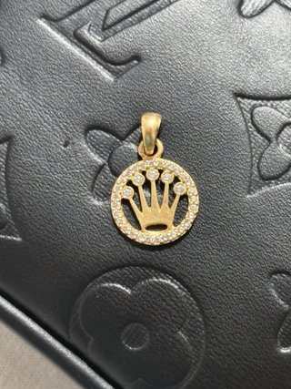 Dije Oro 18kl Rolex Corona Diamantes