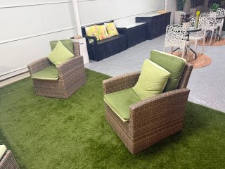 Conjunto Mesa y Sofás Jardín Ratán