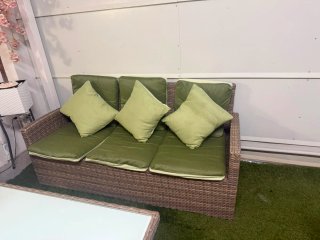 Conjunto Mesa y Sofás Jardín Ratán