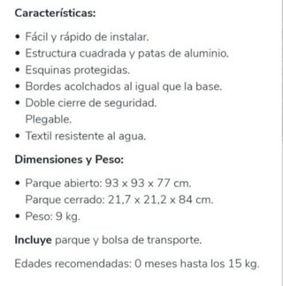 Parque infantil corralito bebé