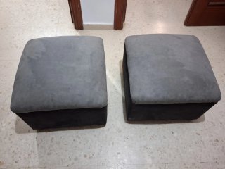 Juego de 2 pufs cuadrados 45x45