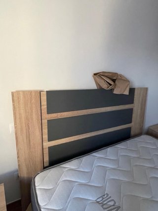 Cabecero Cama 150cm Madera y Negro