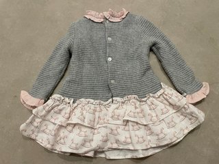 Vestido bebé Yoedu gris y rosa