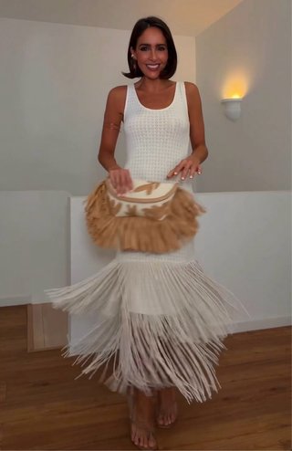 Vestido punto flecos