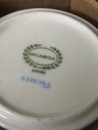 Tazas grandes Bidasoa cerámica azul/blanco