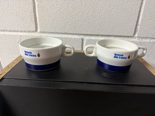 Tazas grandes Bidasoa cerámica azul/blanco