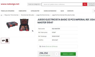 Maleta herramientas electricidad EGA MASTER