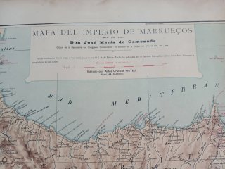 Mapa Antiguo Imperio Marruecos Gamoneda 135x94