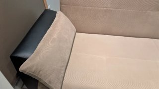 Sofá Cama Beige y Negro