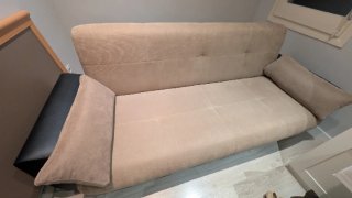 Sofá Cama Beige y Negro
