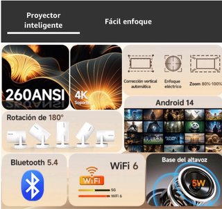 Magcubic Proyector Portátil 4K – Android 14