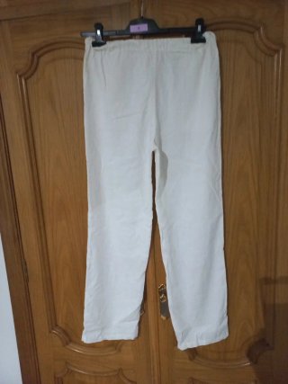 Pantalón lino blanco talla S