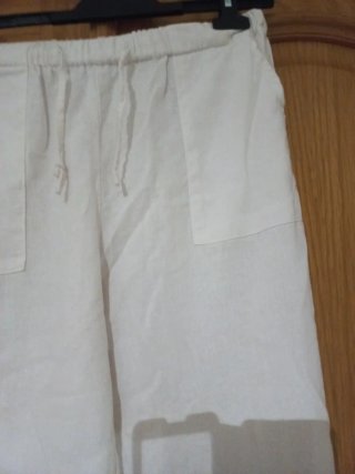 Pantalón lino blanco talla S
