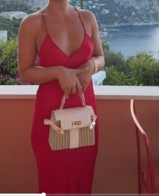 Vestido Zara Satén Rojo